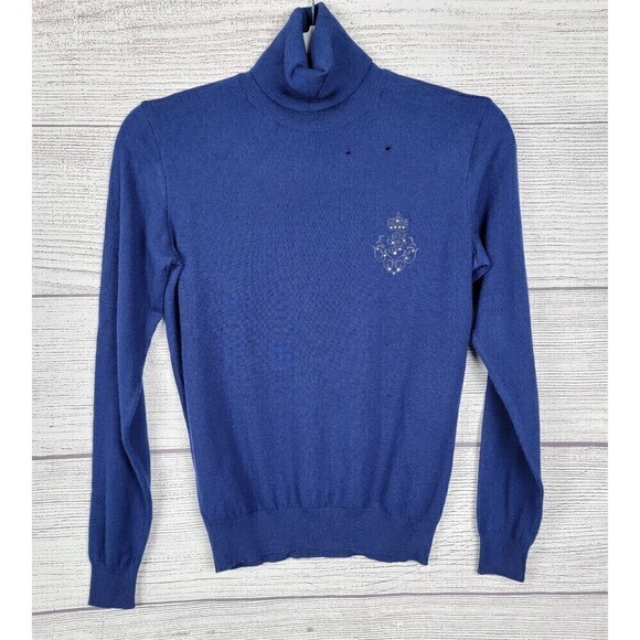 PAUL & Shark Yachting Wool and Cashmere Embroidered Logo Sweater Blue Small - Picture 1 of 7
